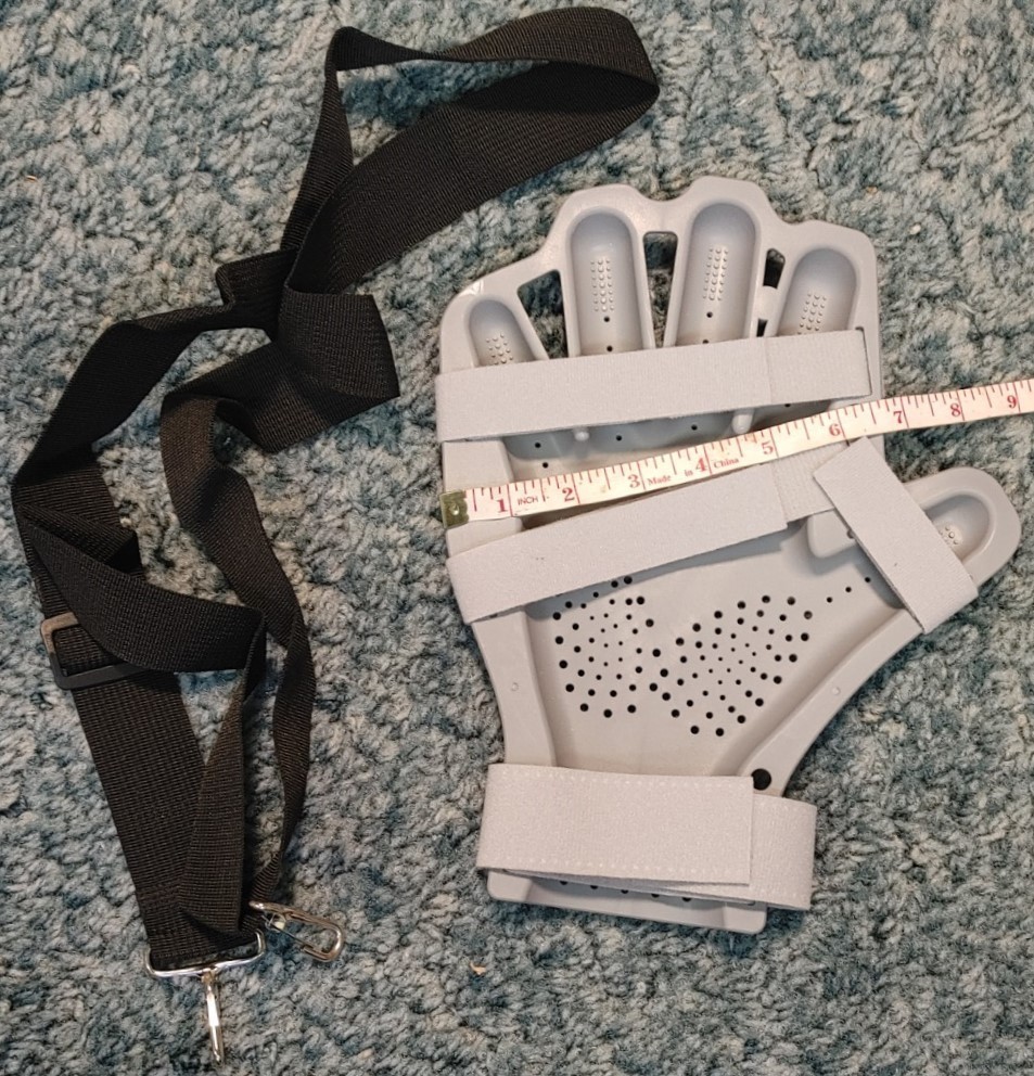 Left Hand Finger Support Board Brace for Stroke Sprain Hemiplegia with Strap