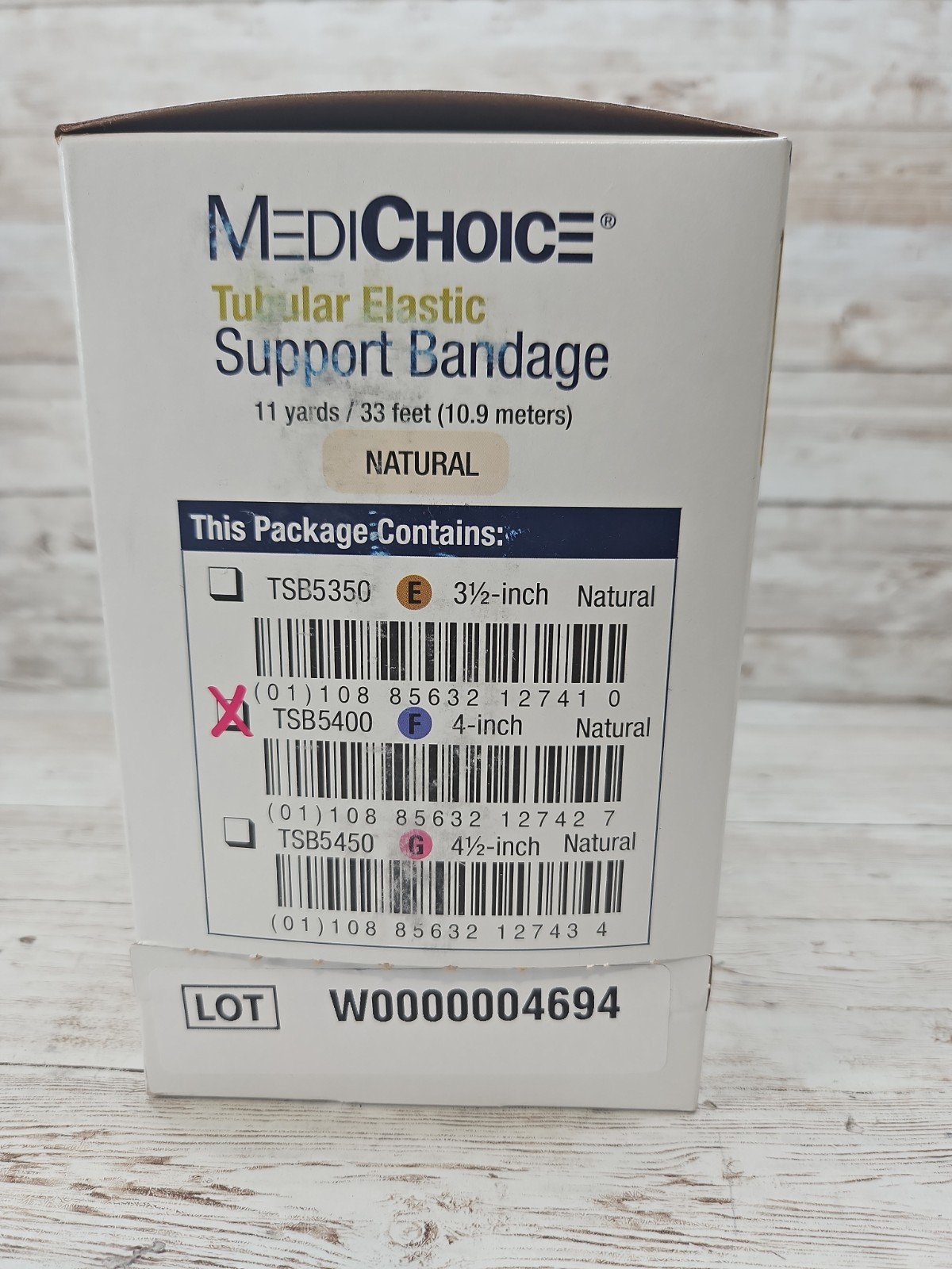 MediChoice Tubular Elastic Support Bandage Natural Size F 4 In x 11 yds MADE USA
