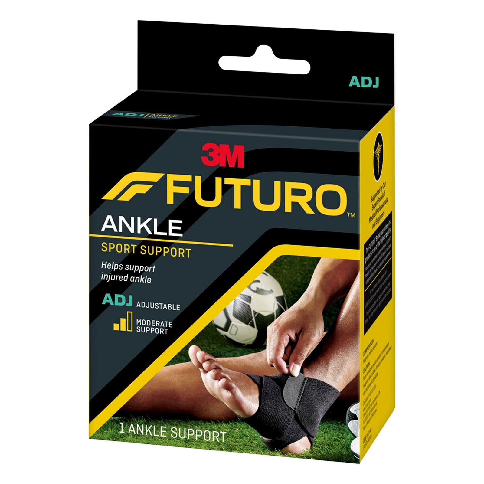 FUTURO Sport Ankle Support, Adjustable 1 Count (Pack of 1), Black
