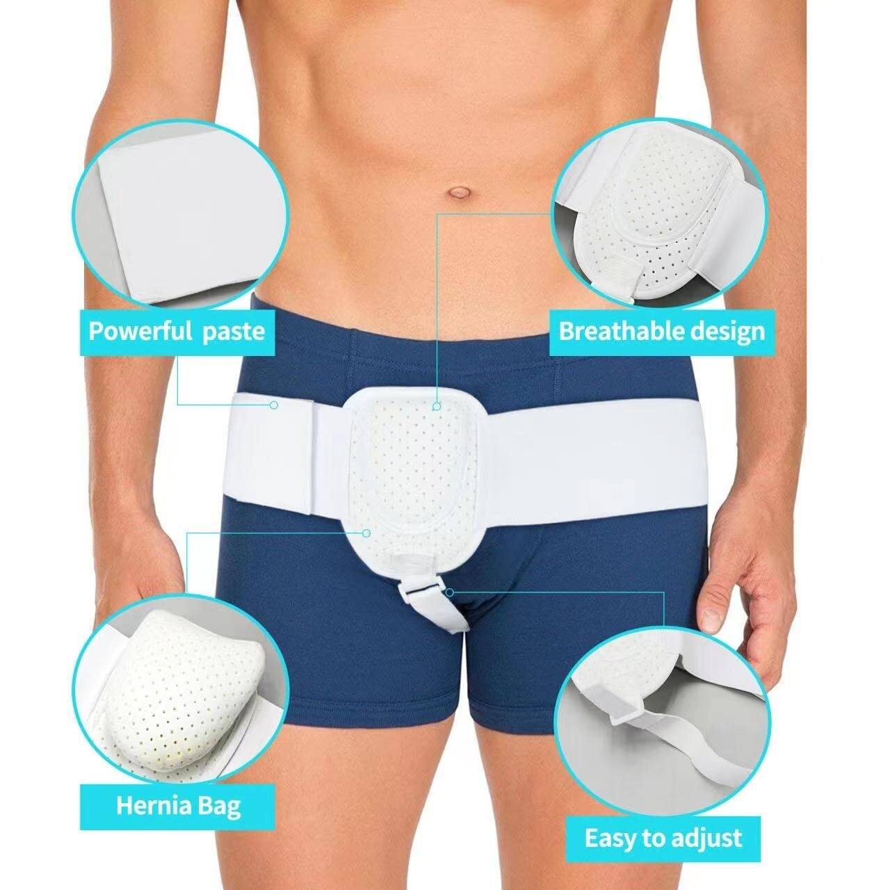 Hernia Support Belt Post Surgery Truss Inguinal Groin Adjustable Waist Strap US
