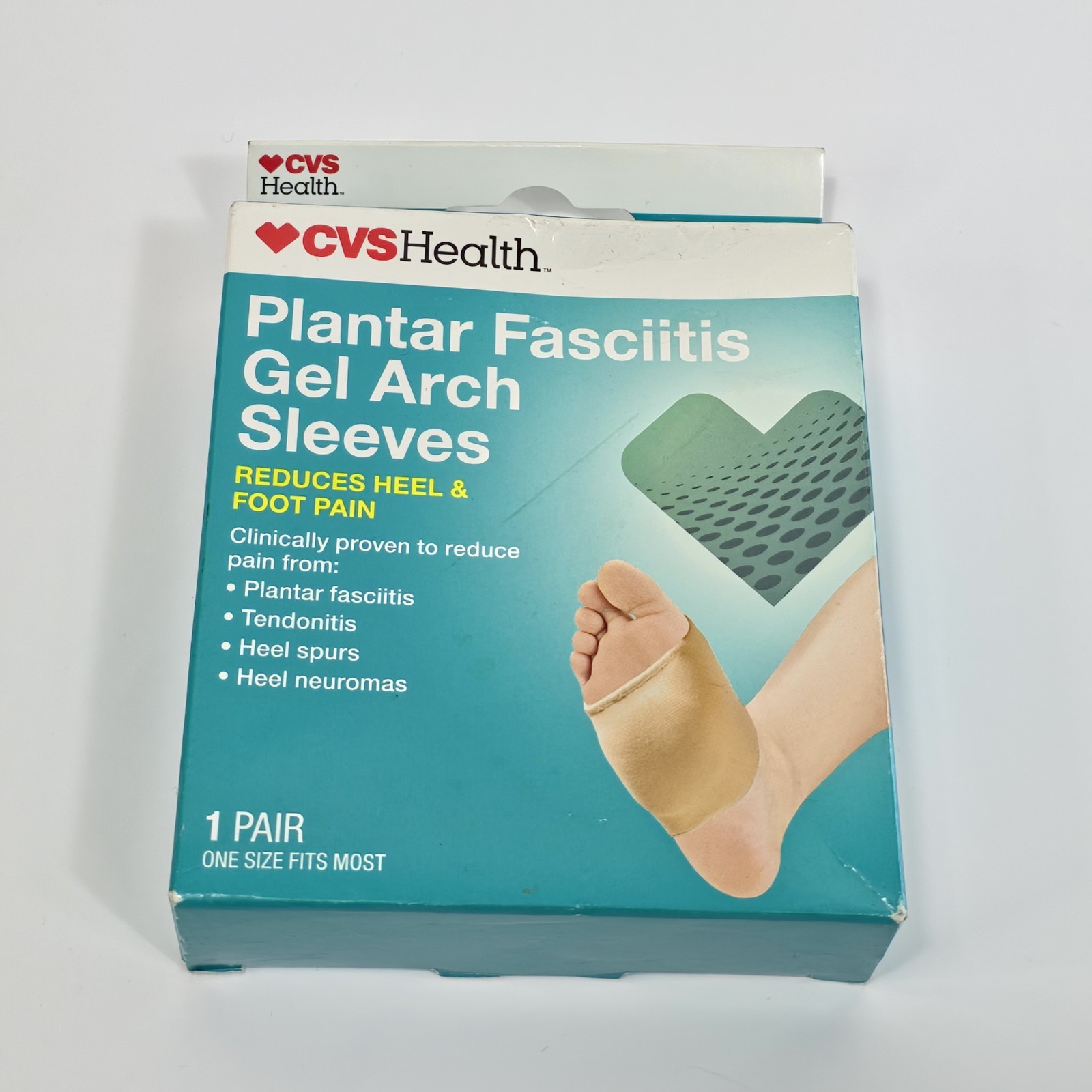CVS Health Plantar Fasciitis Gel Arch Sleeves Heel Foot Pain Relief 1 Pair