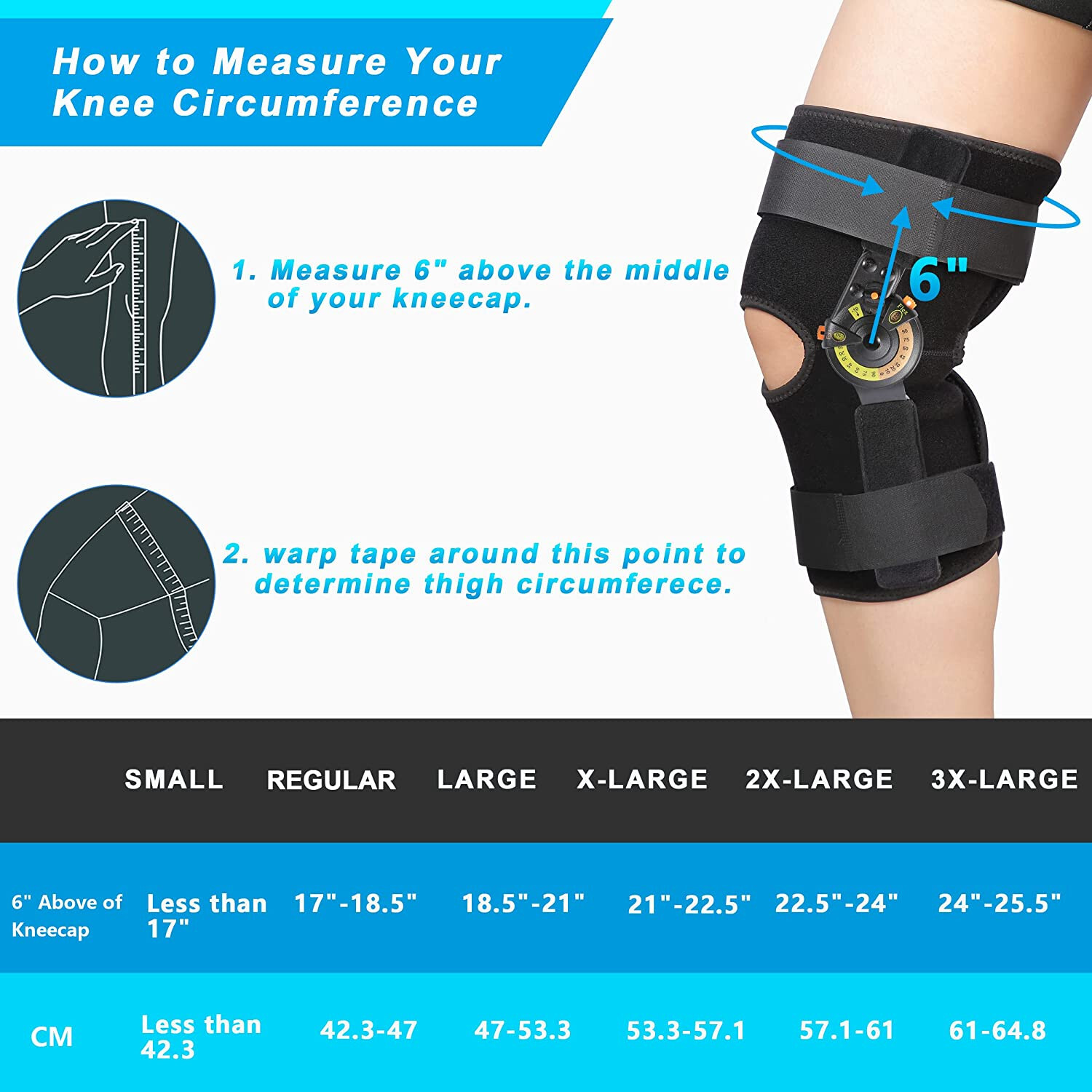 NVORLIY Hinged Orthopedic ROM Knee Brace. Side Stabilizers. LOCKS. UNISEX. Small