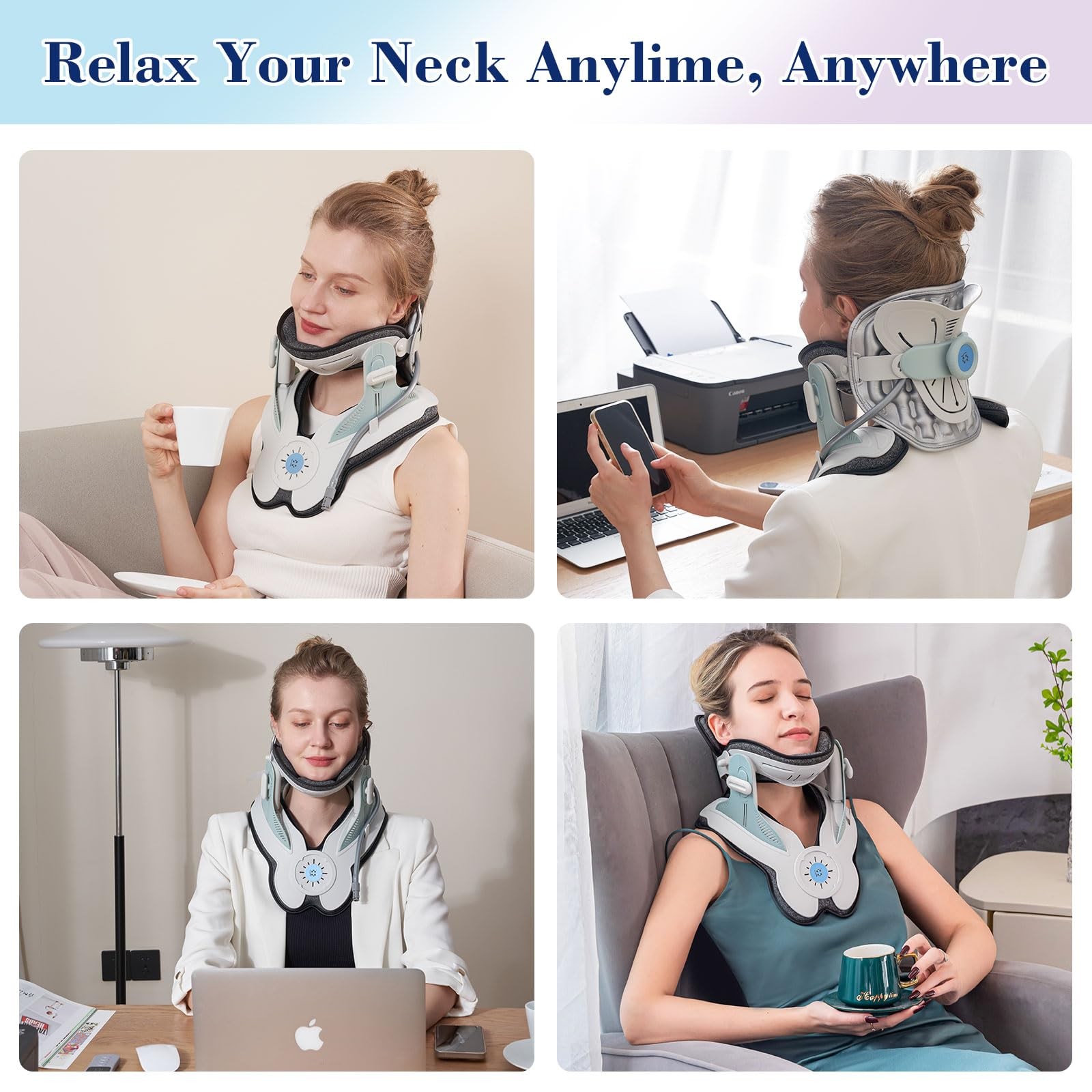 Cervical Traction Device, Neck Stretcher for Cervical Pain Relief, Air Pump N…