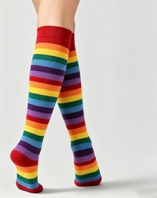Knee High Socks for Women Men Multicolor