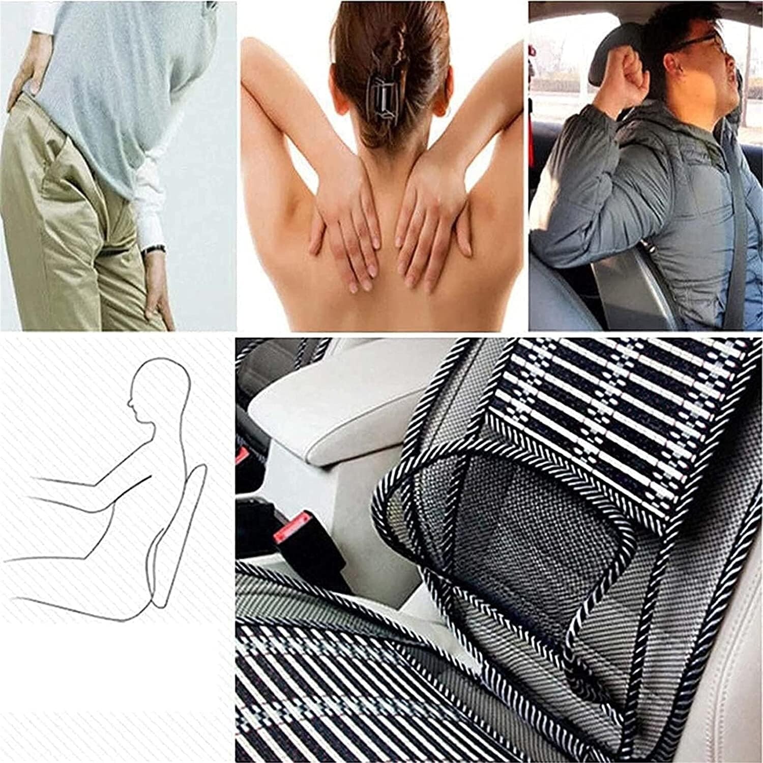 Mesh Back Support Car Seat Office Lumbar Lower Back Cushion Waist Pain Relief