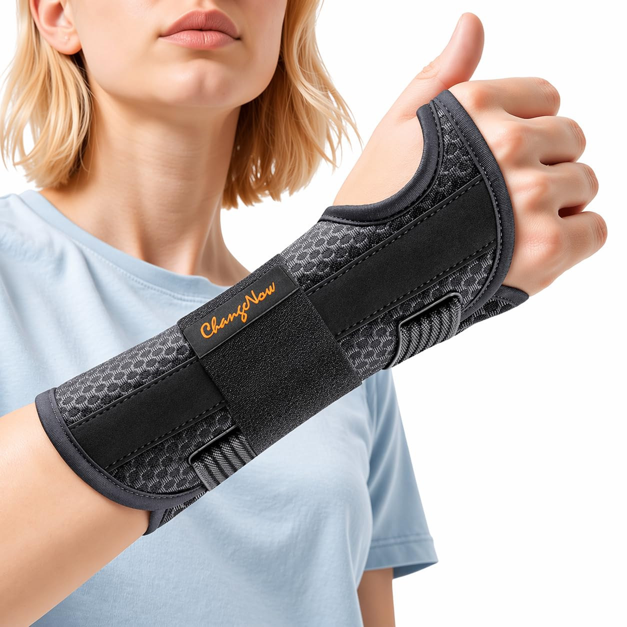 3-Splint Carpal Tunnel Wrist Brace Night Support, Right Hand Pain Relief | Adjus