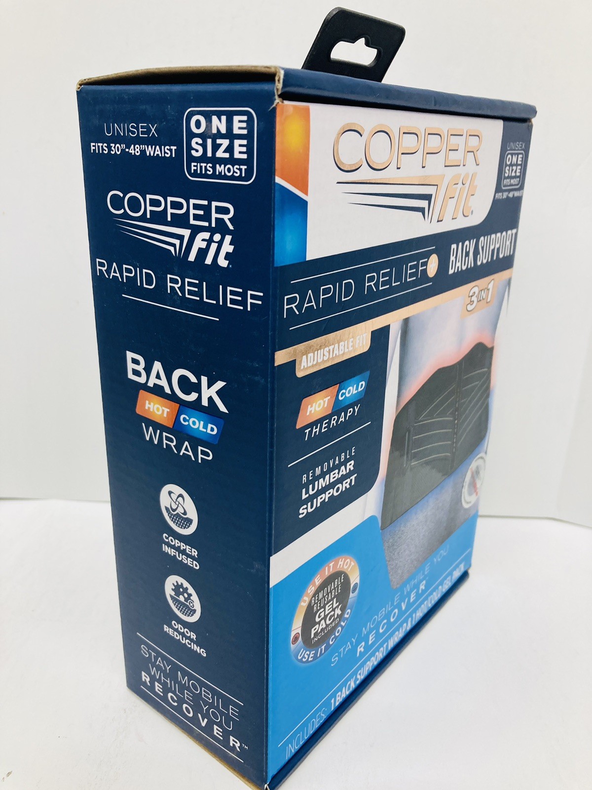 Copper Fit Back Support Rapid Relief Unisex One Size Fits 30” – 48”
