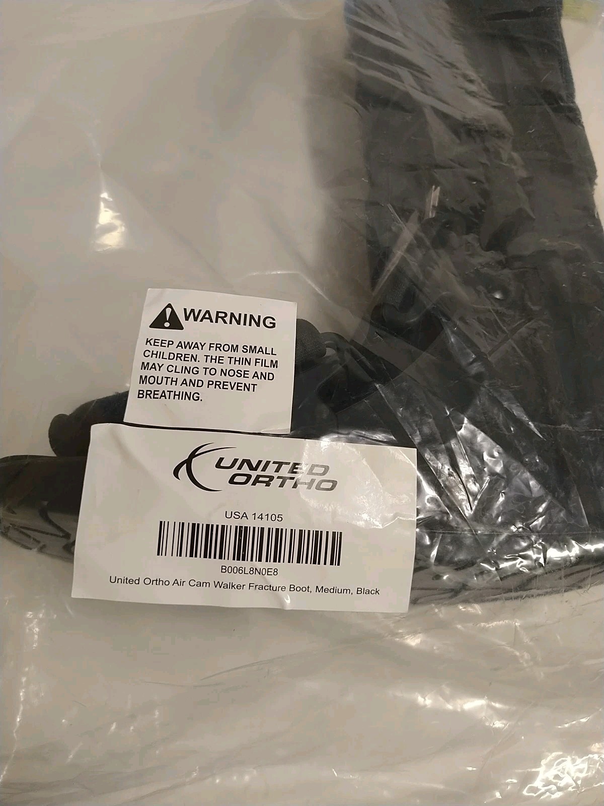 New United Ortho Air Cam Walker Fracture Boot Medium, Black Long Tall Top