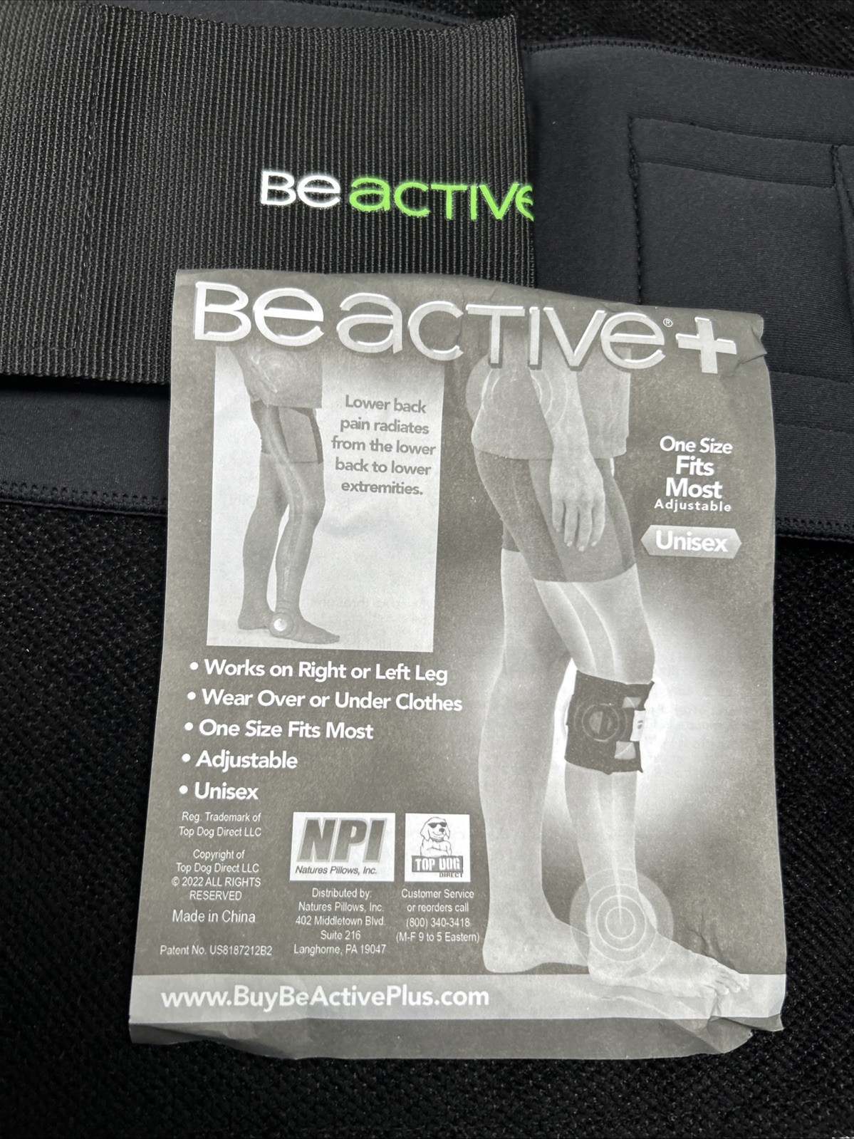 BeActive + Acupressure Calf Wrap for Back Pain Relief, Unisex, One Size New