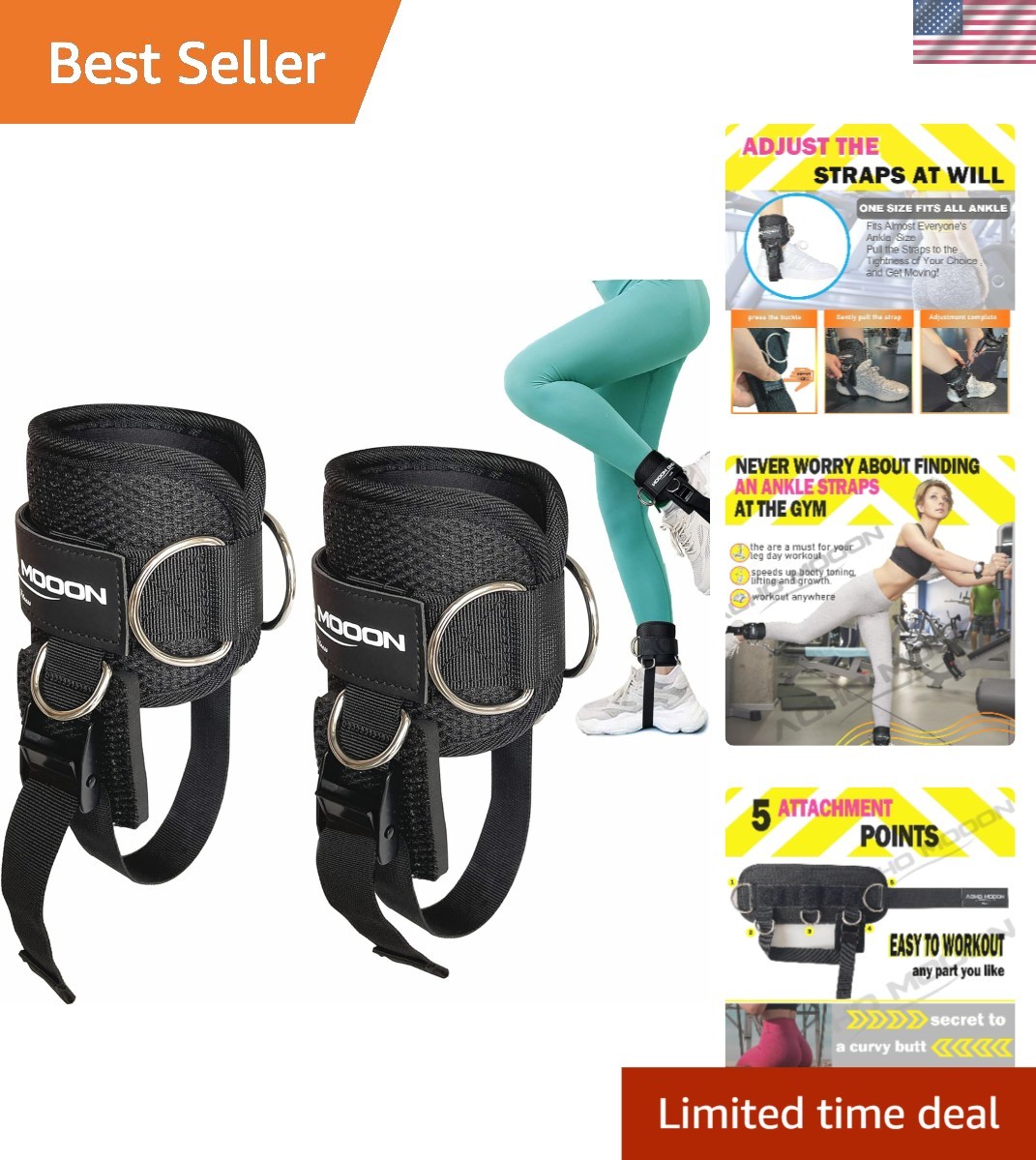 Ankle Straps for Cable Machine Accessories, Adjustable Buckle Suitable for Me…