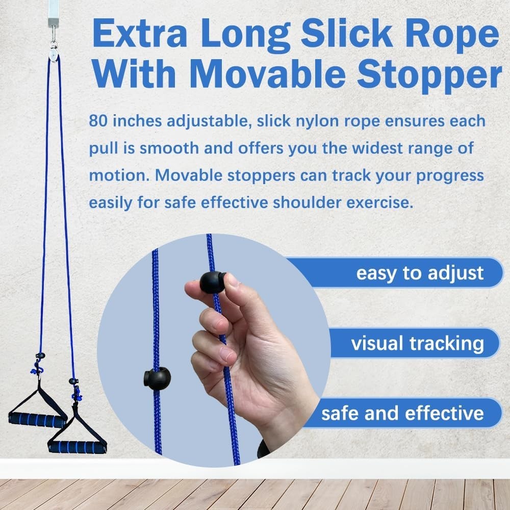 Shoulder Arm Exercise Pulley Set, Over the Door, New