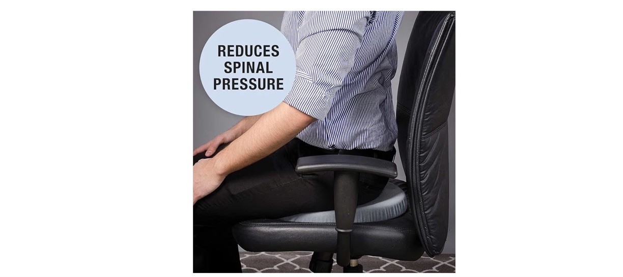 HealthSmart 360 Degree Swivel Seat Cushion, Chair Assist 15 Diameter, Gray