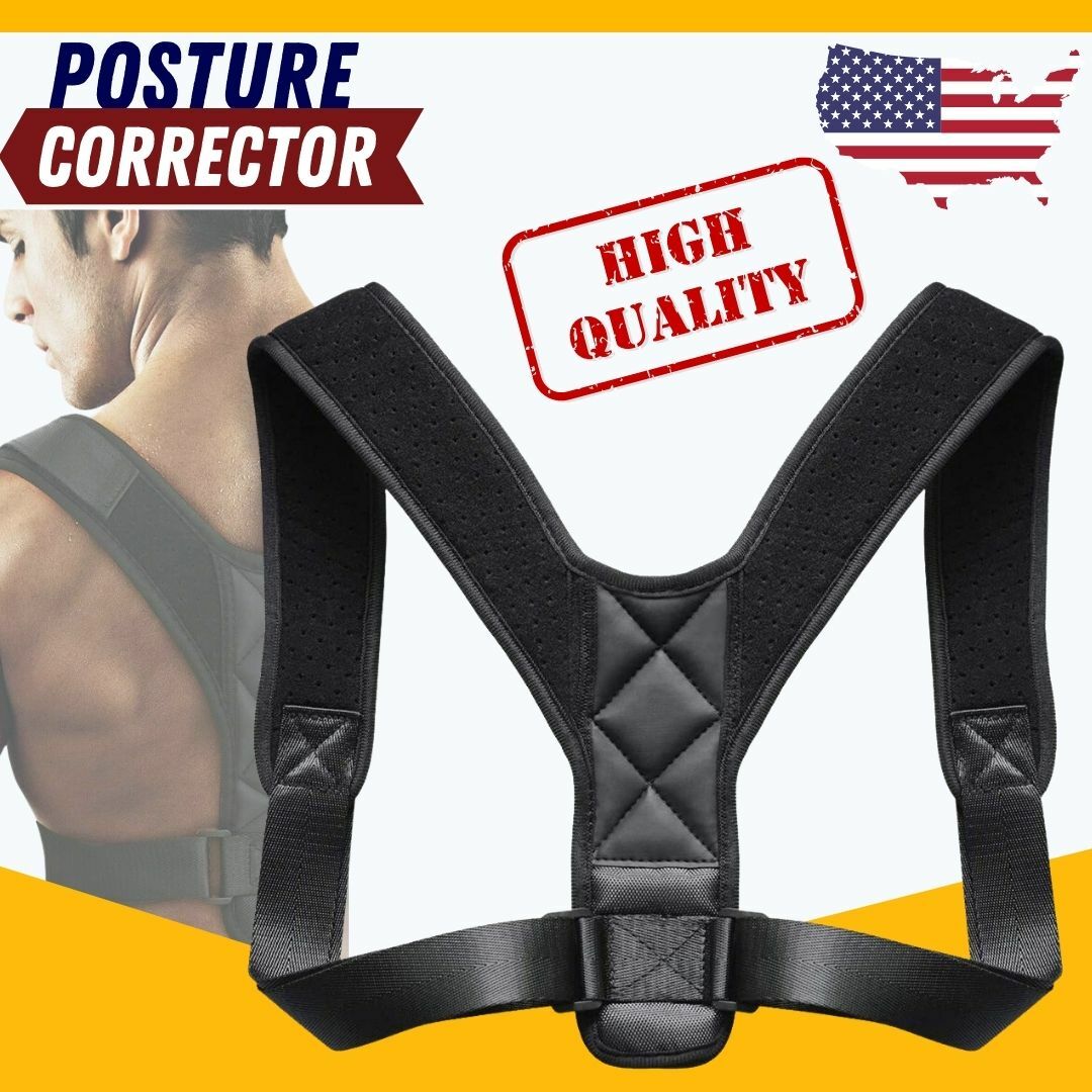 Adjustable Upper Back Brace Posture Corrector Hunchback Support Neck Pain Relief