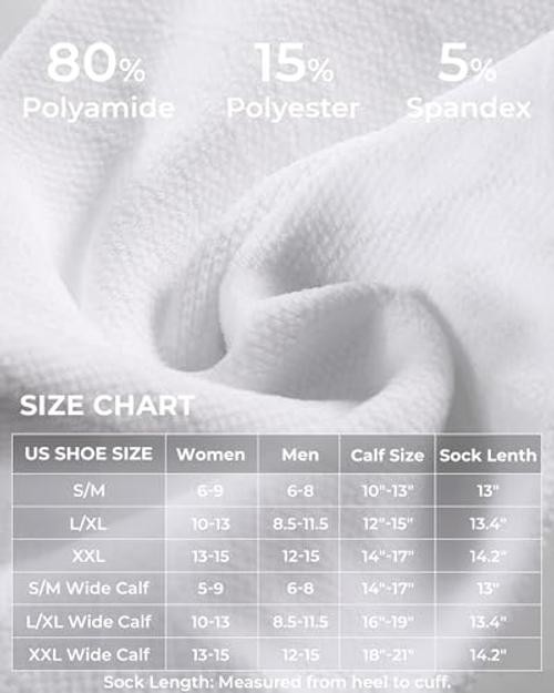 4 Pairs Compression Socks for Women & Men, 15-20mmHg Small-Medium White*4