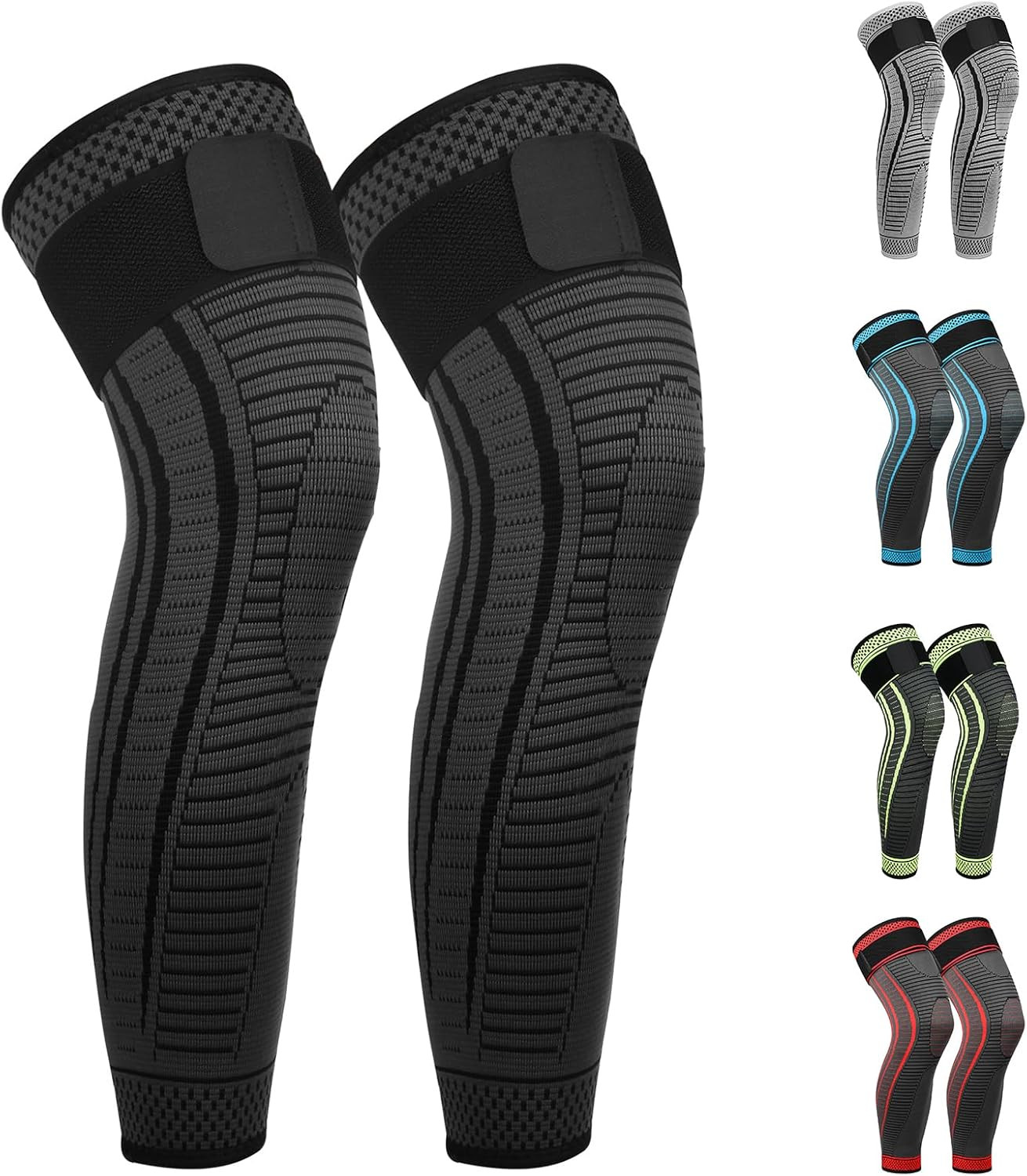 Full Leg Compression Sleeves 2 Pack Long Knee Support for Men and Women for ACJ,