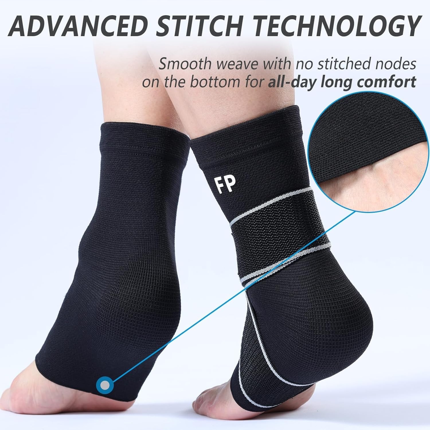 Comfortable Copper Ankle Compression Sleeve – 1 Pair for All Sports & Activities