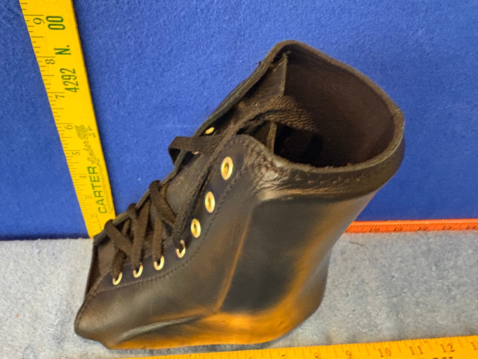 AZAFO Leather Ankle Lace Up Orthopedic Brace Left Foot