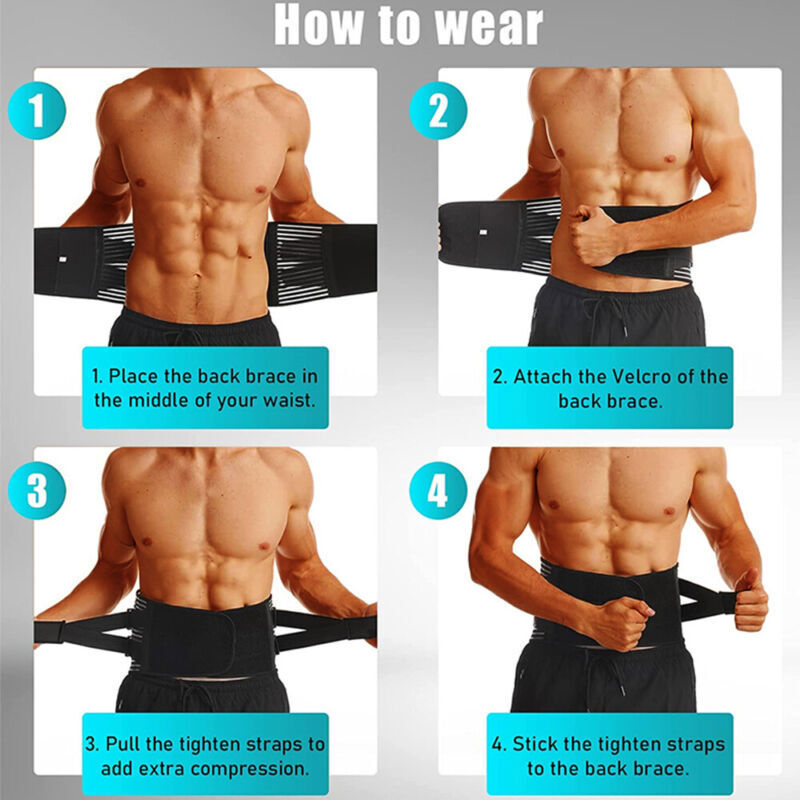 Men Women Back Brace for Lower Back Pain Relief Lumbar Support Belt Sciatica US