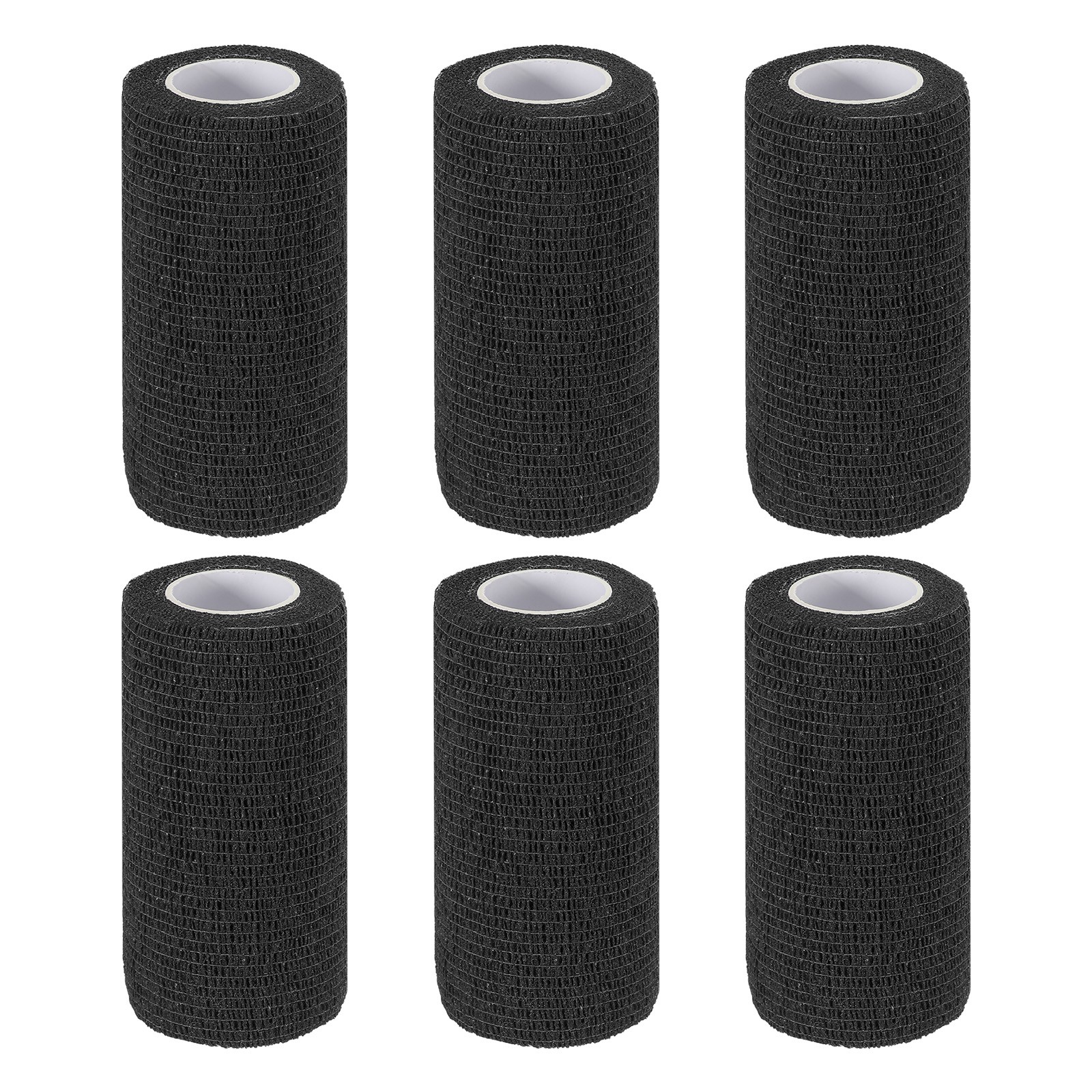 4″ x 177″ 6 Pcs Self Adhesive Bandage Wrap Elastic Self Tape Black