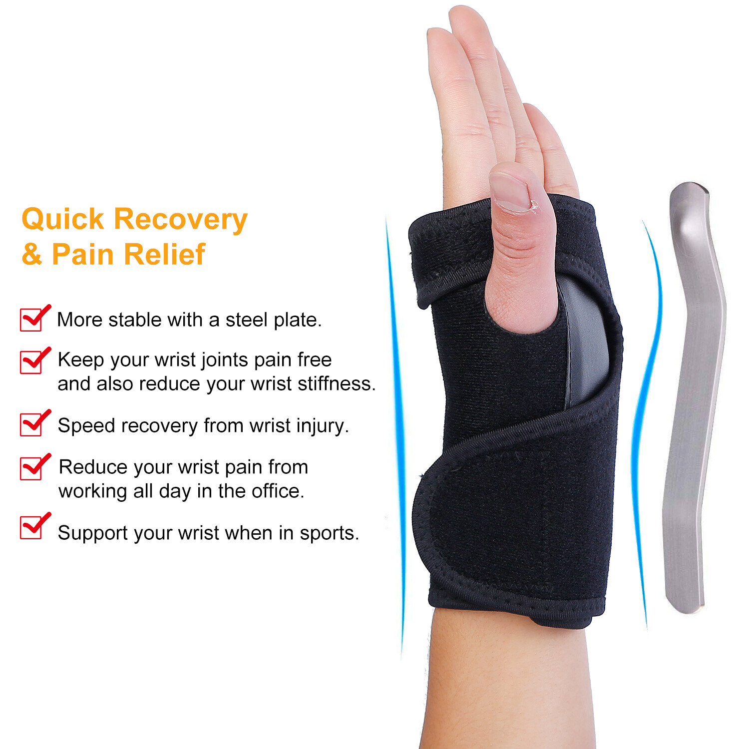 Right/Left Wrist Hand Brace Support Carpal Tunnel Sprain Arthritis Gym Sports