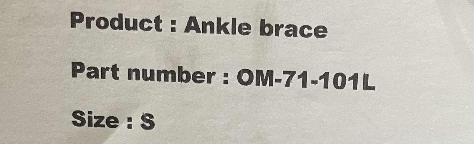Optima OM-71-101L Ankle Support Brace Small Left Rehab NEW! FREE SHIPPING!