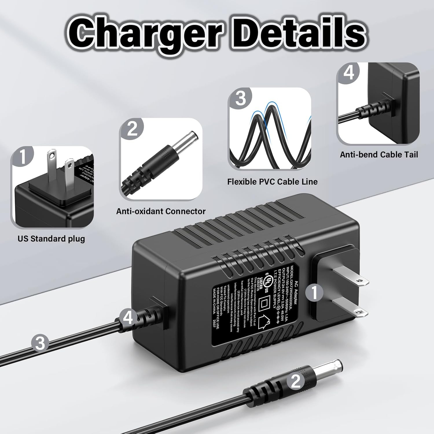 24V Leg Exerciser Charger Replacement Fit for Legxercise Ellipse Motorized Leg