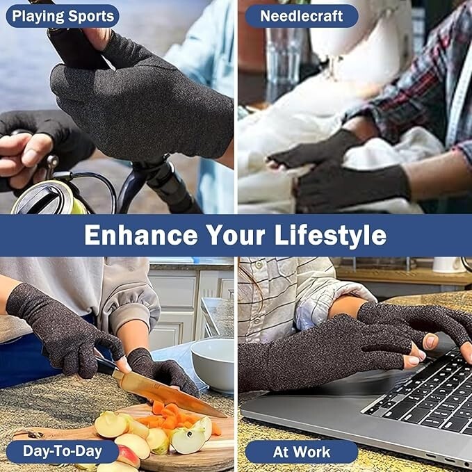 TecoKart Compression Gloves for Arthritis –Bamboo Gloves for Pain Relief, Select