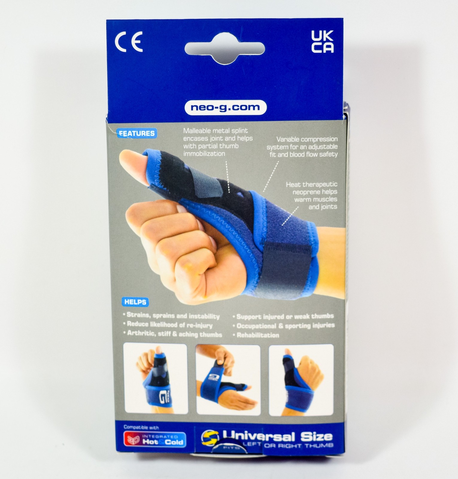 NEO G Easy-Fit THUMB BRACE One Size Fits Most Variable Compression System