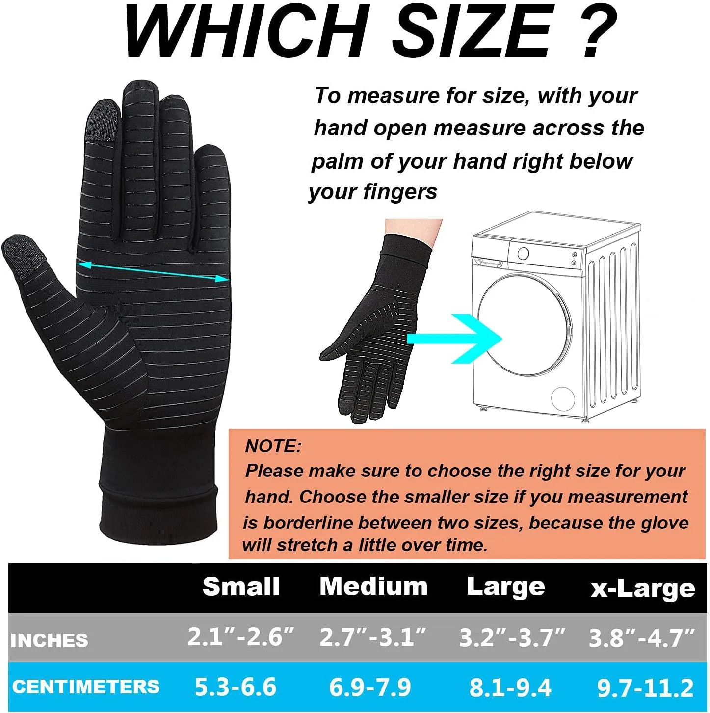 2 Pairs Copper Infused Full Finger Compression Gloves Arthritis Pain Relief M…