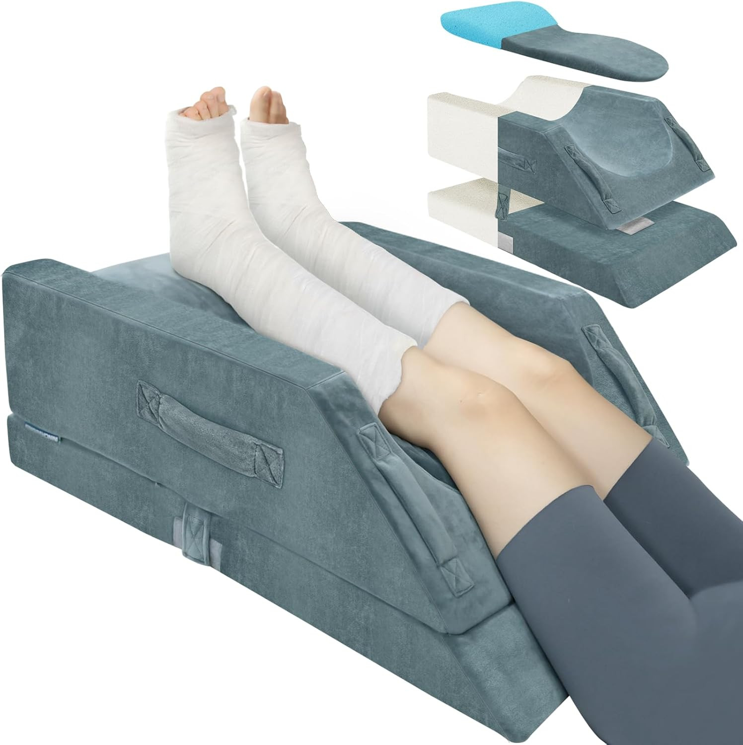Adjustable Memory Foam Leg Elevation Pillows for Pain Relief & Comfort