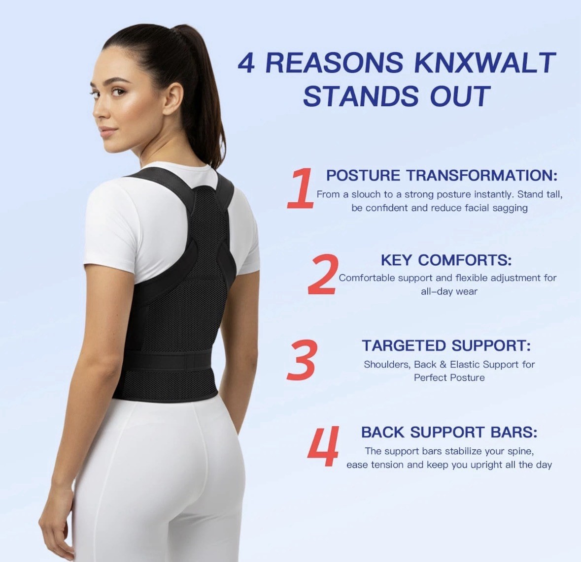 Posture Corrector Women & Men, Back Brace Straightener with Adjustable Support M