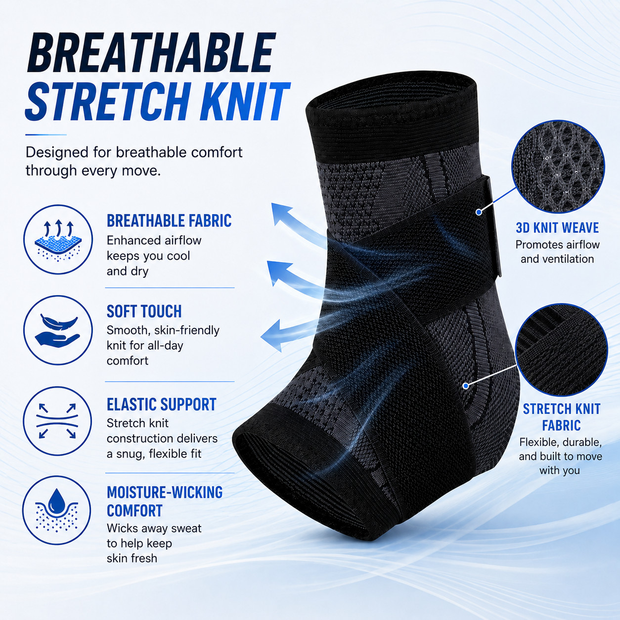 Ankle Support Brace Compression Sleeve Plantar Fasciitis Pain Relief Foot Wrap
