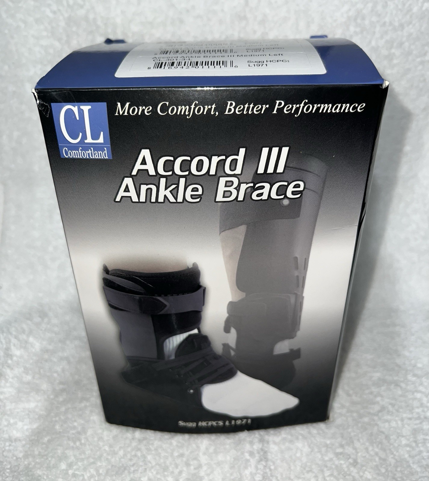 Comfortland Accord III Ankle Brace, Black, CL-301-3-L, LEFT, Medium BRAND NEW!