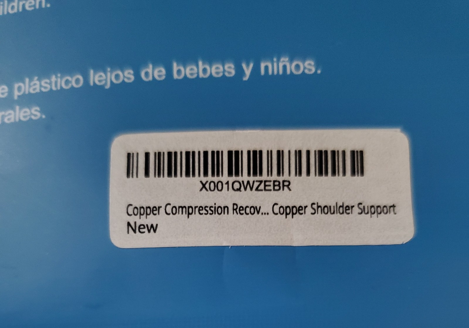 COPPER COMPRESSION Shoulder Brace – Fits Left or Right Shoulder – One Size – NEW