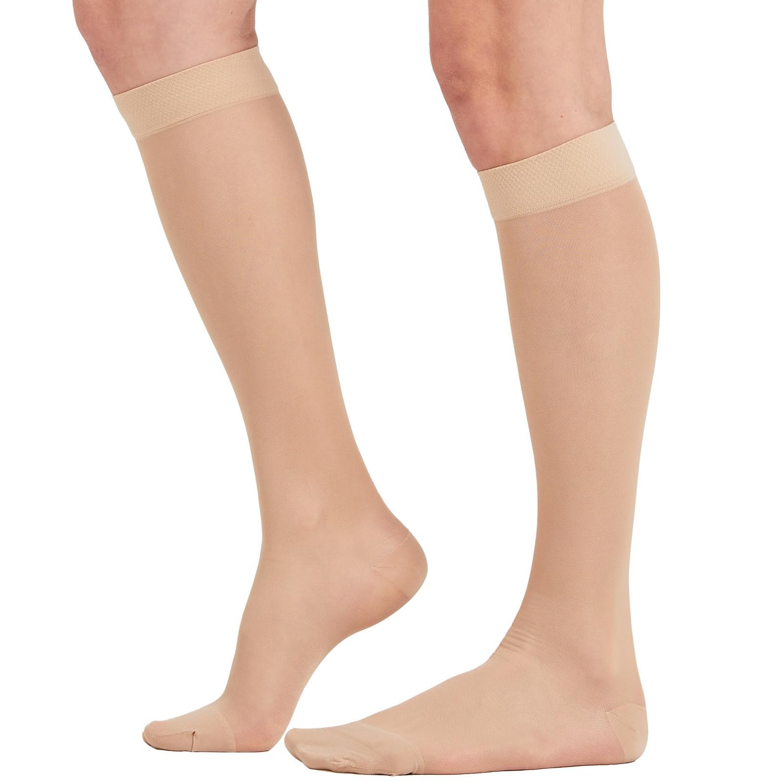 2 Pairs Sheer Compression Socks for Women – 15-20 mmHg Knee High Sheer Compre…