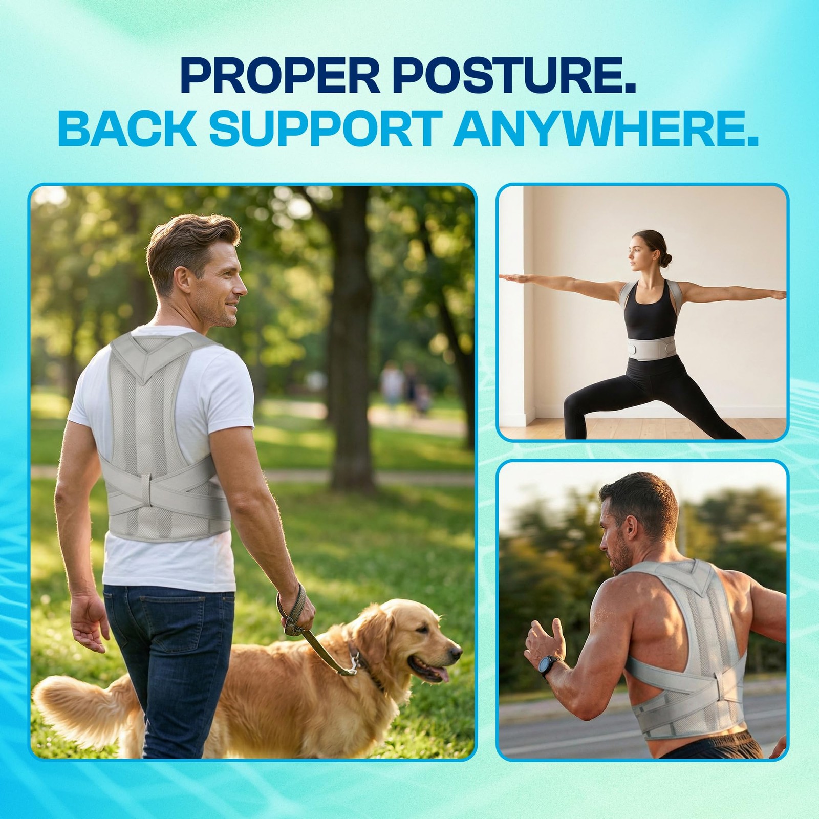 SUKHDA Adjustable Posture Corrector Back Brace for Men & Women – Large, Gray