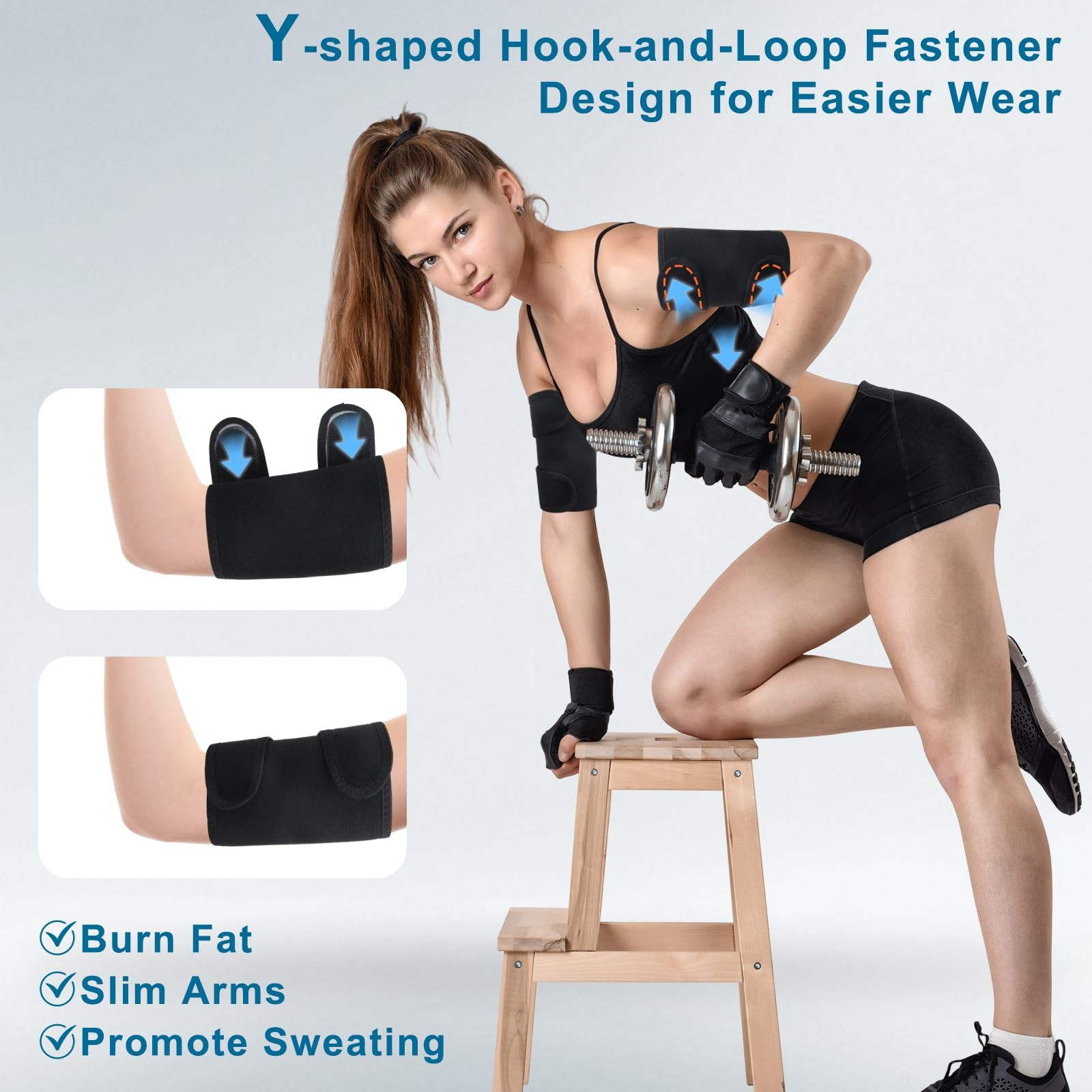 Sauna Upper Arm Trimmer Wraps for Women Weight Loss Sweat Slimmers Bands Arm …
