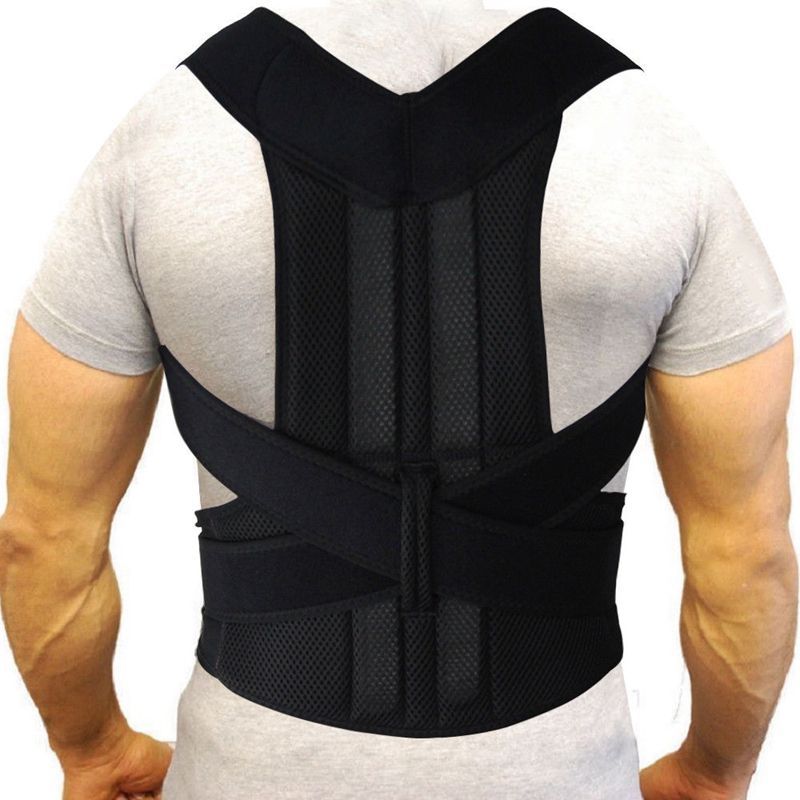 Adjustable Blue Back Support Posture Safety Brace Shoulder Belt Vest Strap US