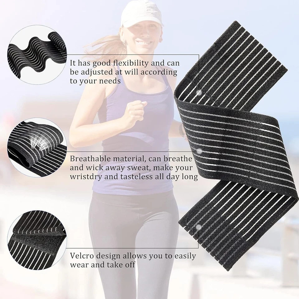 4pcs Adjustable Wrist Brace Bands – Compression Support for Tennis & Sports