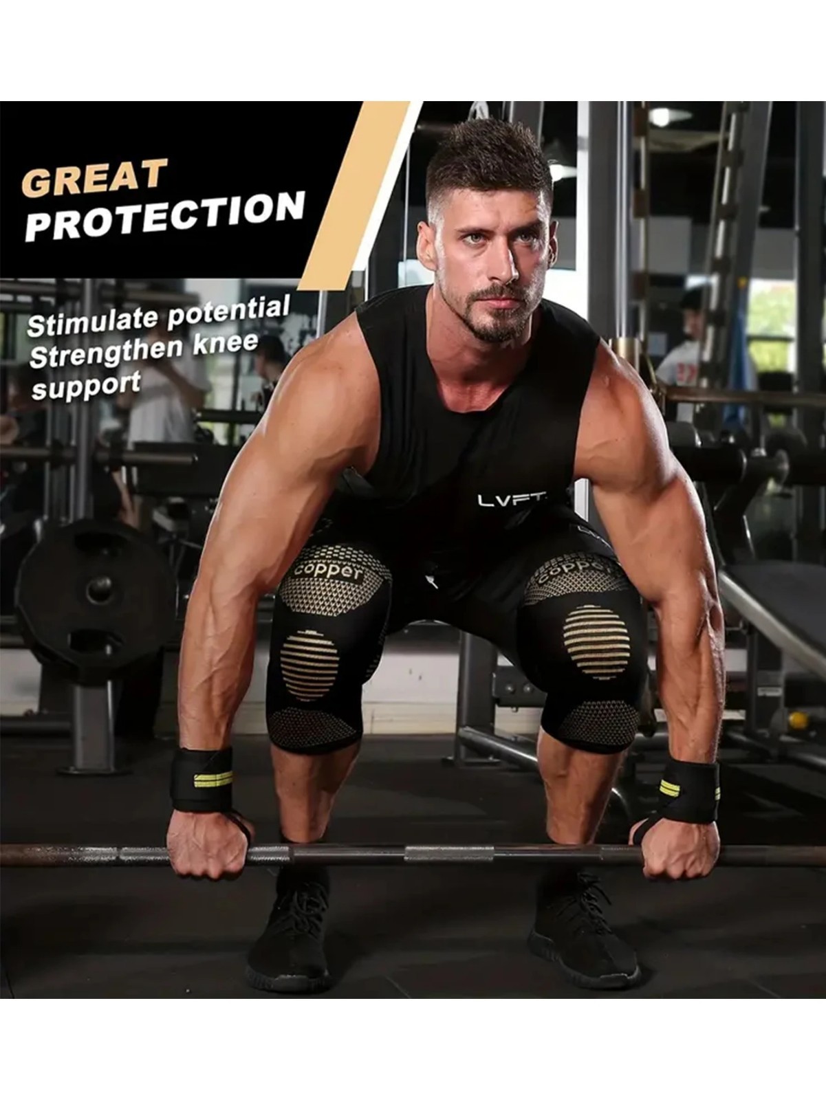 2Pack Copper Knee Braces Compression Sleeves Support for Arthritis Men & Women