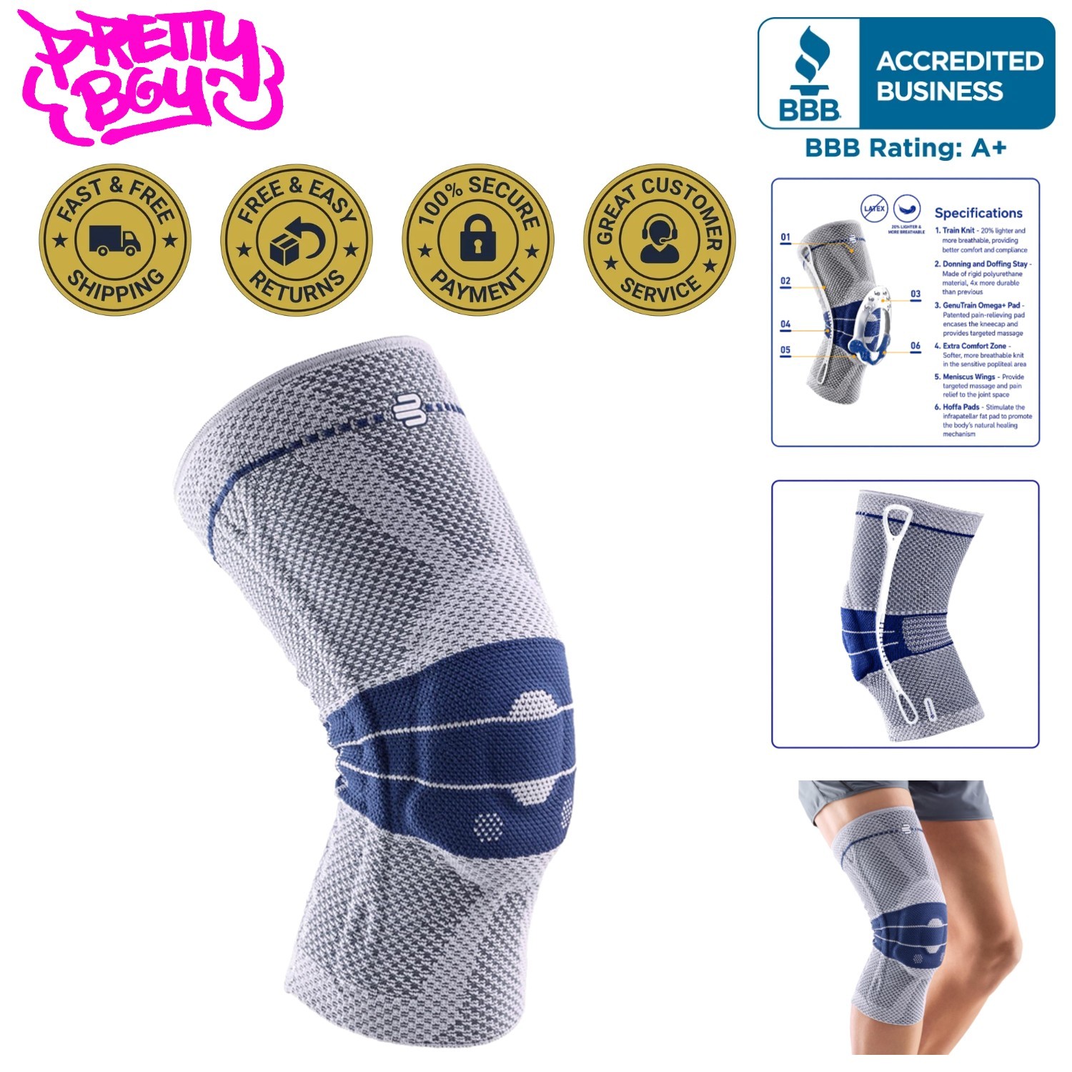 Comfortable GenuTrain Knee Support Brace 3C – Pain Relief for Active Lifestyles