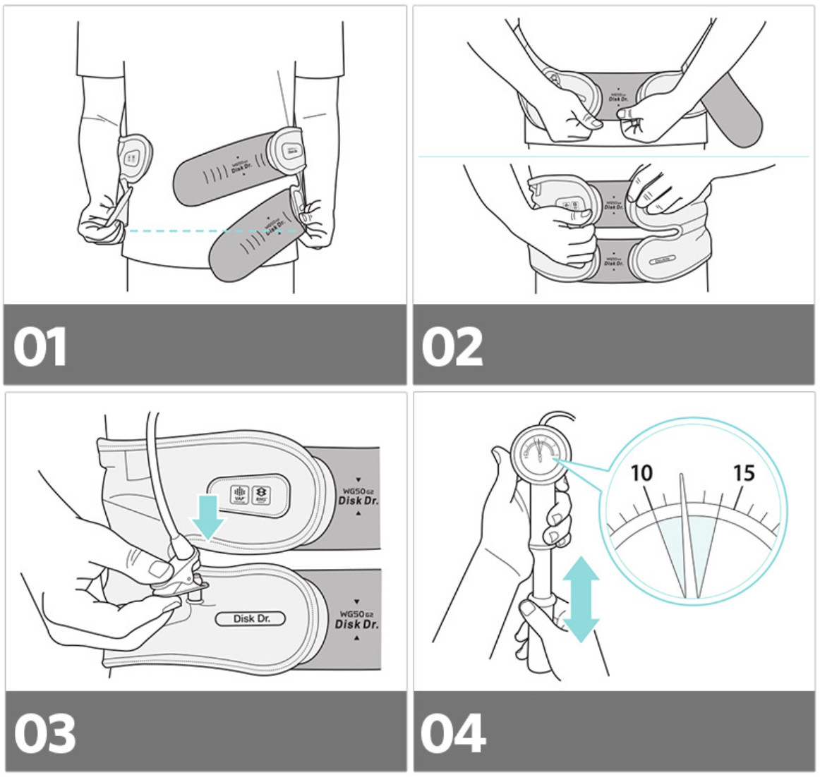 Disk Dr WG50 G2 Double Waist Disc Ambulatory Traction Belt Air Column Raise *2XL
