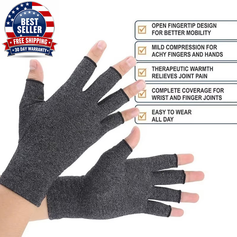 Relieve Hand Discomfort with 1Pair Fingerless Compression Gloves