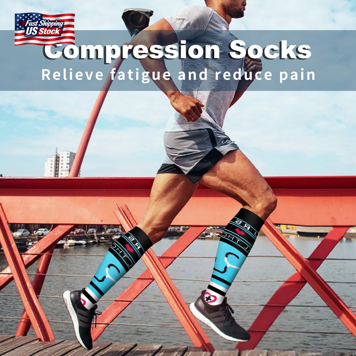 Compression Socks for Women & Men Circulation (6 Pairs) 15-20 Mmhg Is Best Suppo