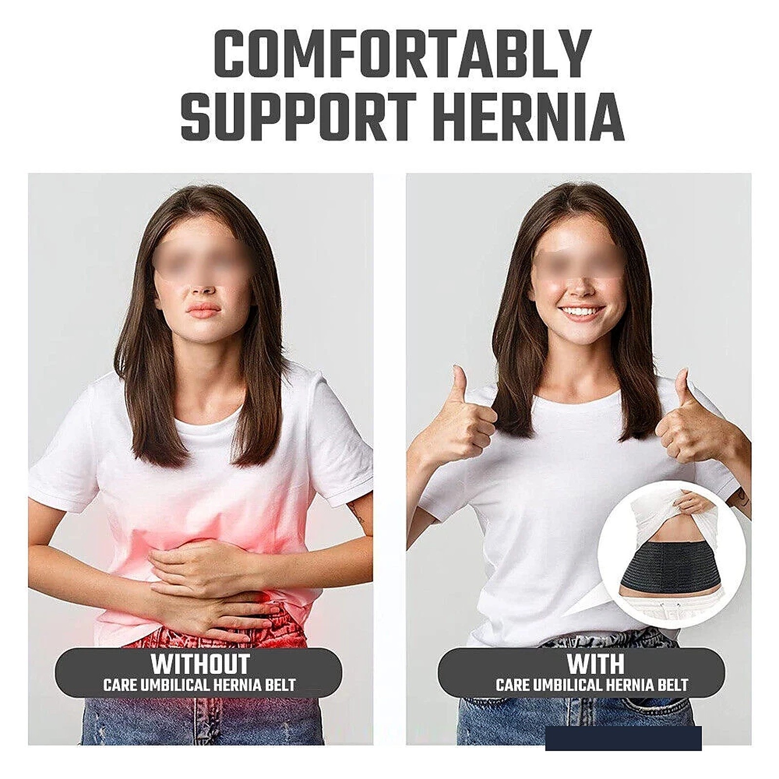Umbilical Hernia Belt Abdominal Support Binder Compression Pad Adjustable Unisex