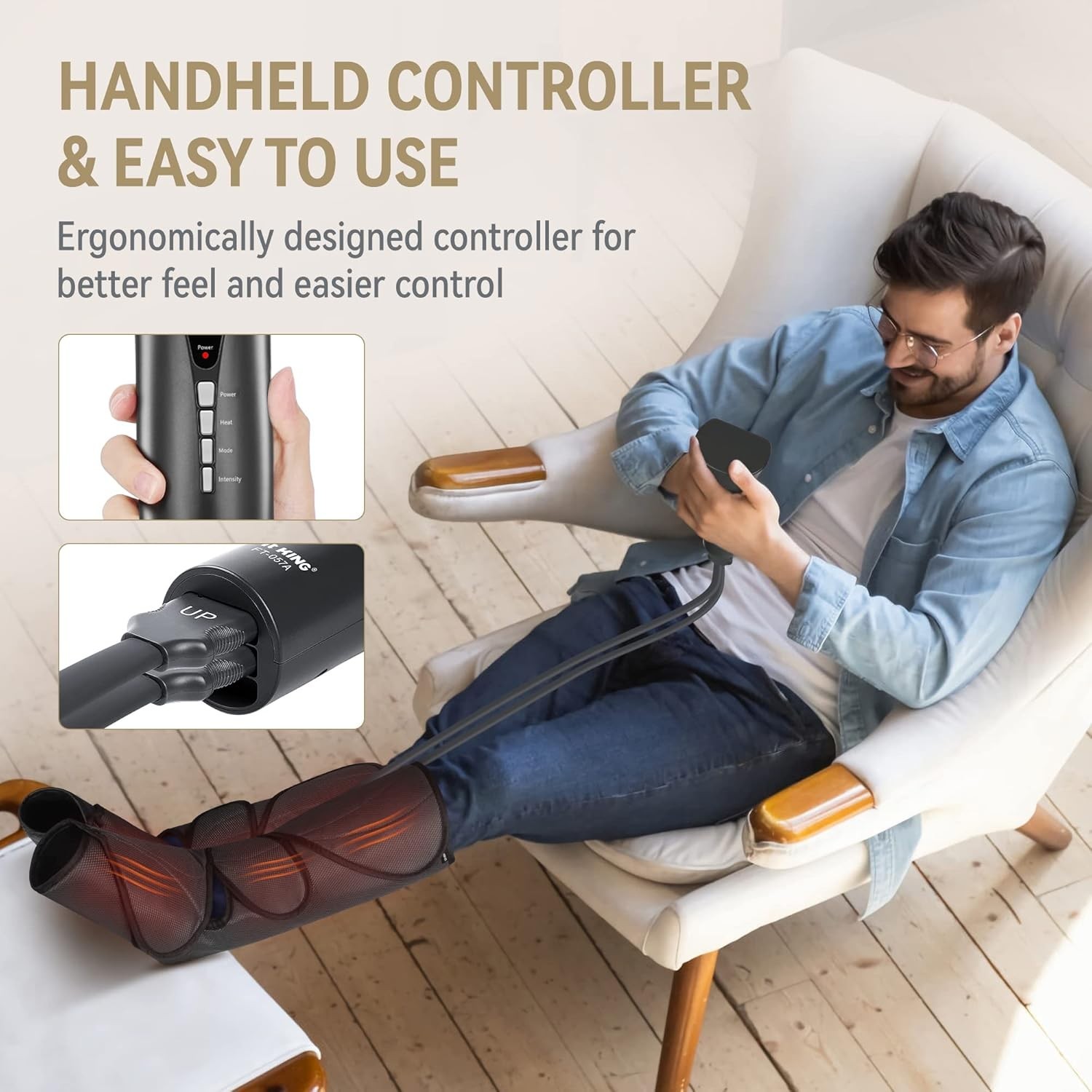 Fit King Air Compression 3 Modes Therapy Device Foot And Leg Massager, FT-057A