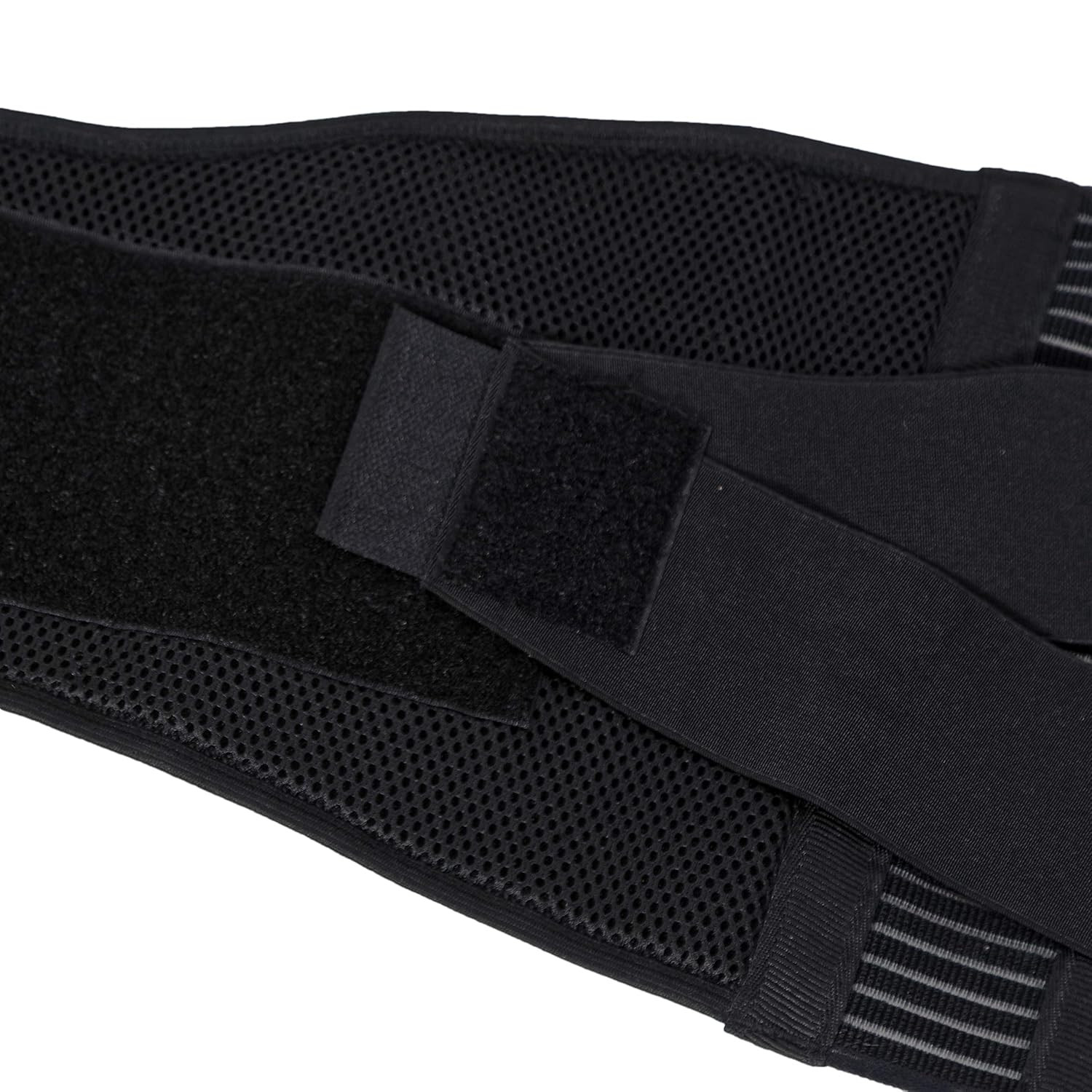 Adjustable Compression Back Brace Lumbar Support Belt, Black, Size L