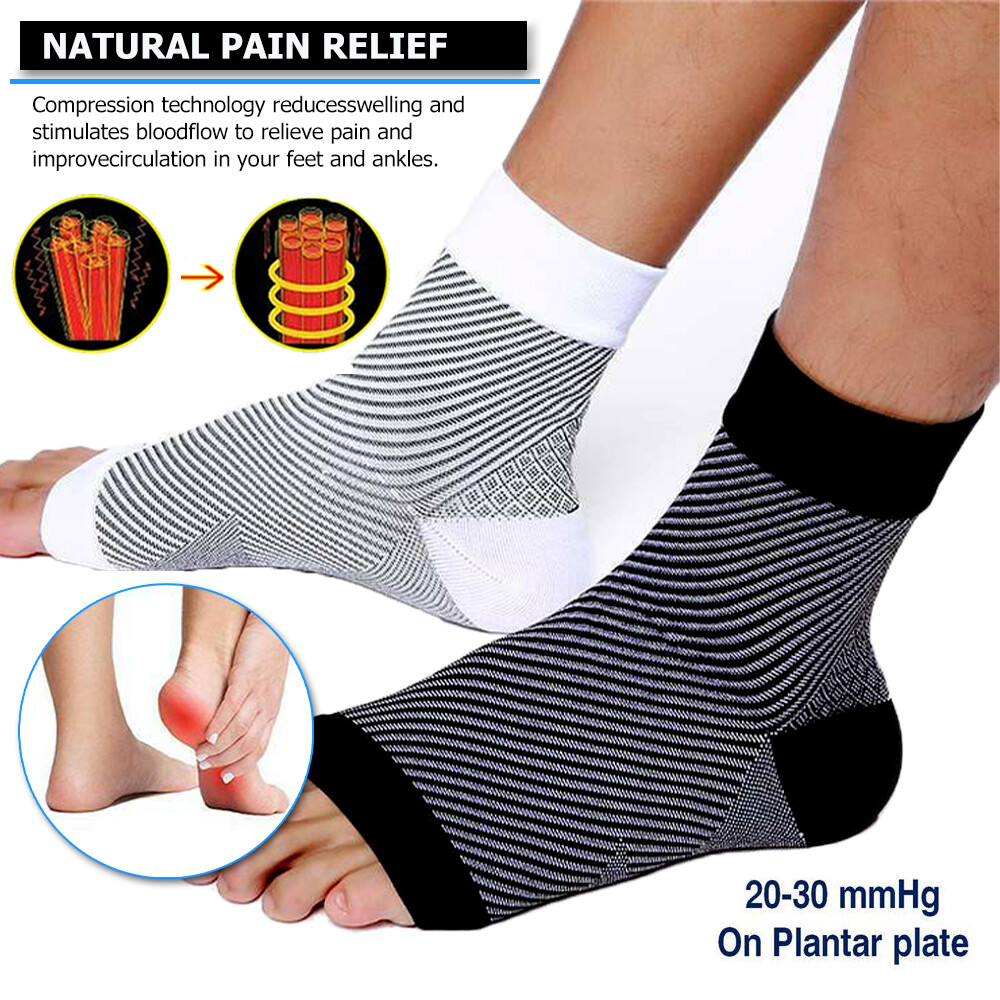 Compression Socks Sleeve Ankle Arch Support Plantar Fasciitis Heel Foot Pain US