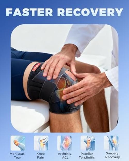 Medical Knee Brace for Women & Men,Knee Support with Side Medium Black