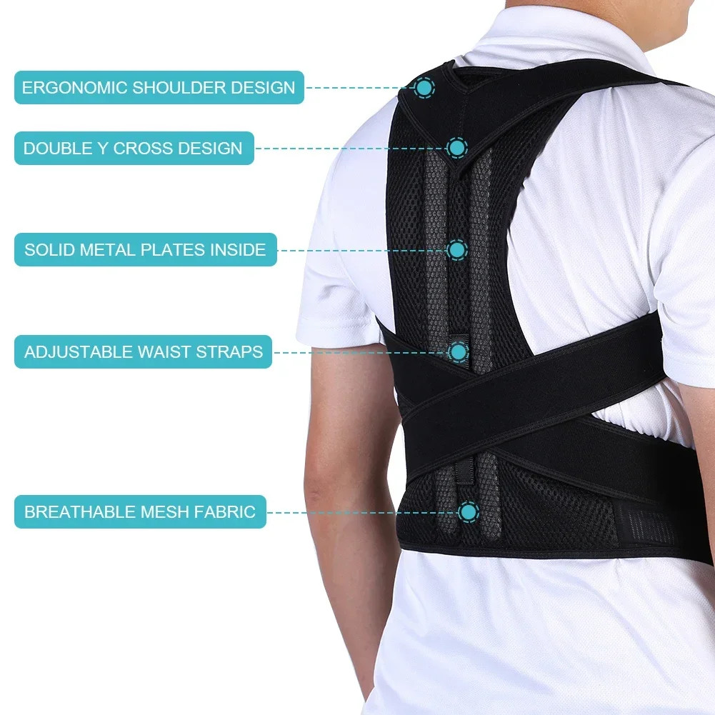 Adjustable Posture Corrector Back Support Shoulder Brace Belt for Men Women
